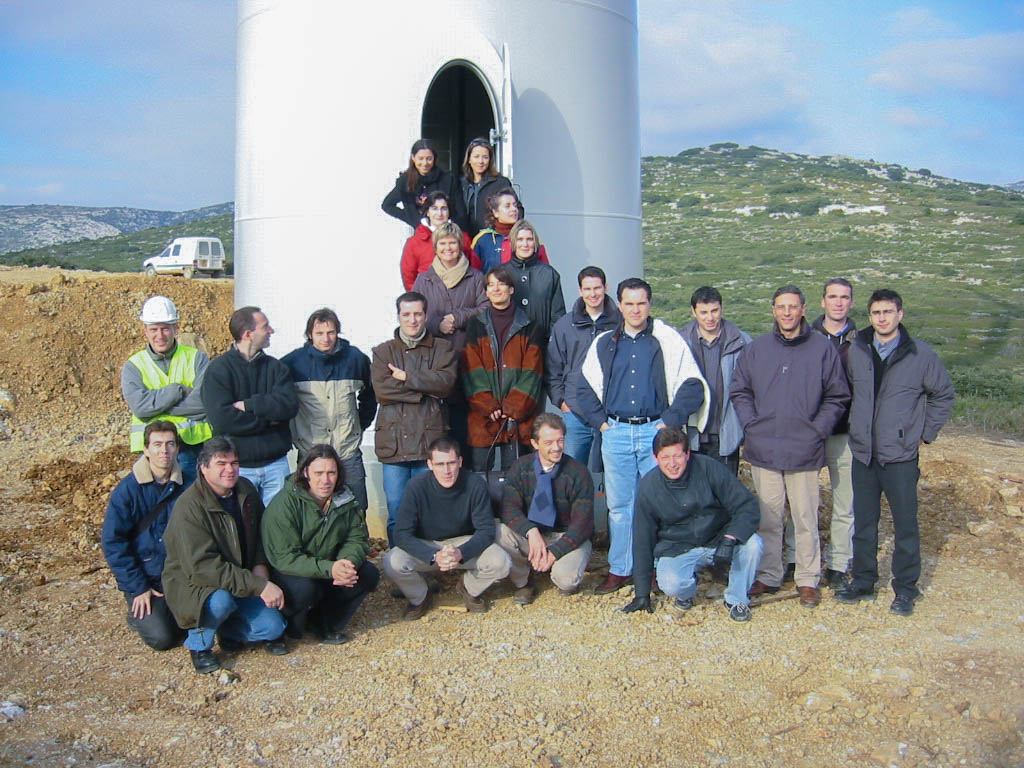 L’équipe en 2002 sur le parc éolien d’Opoul 